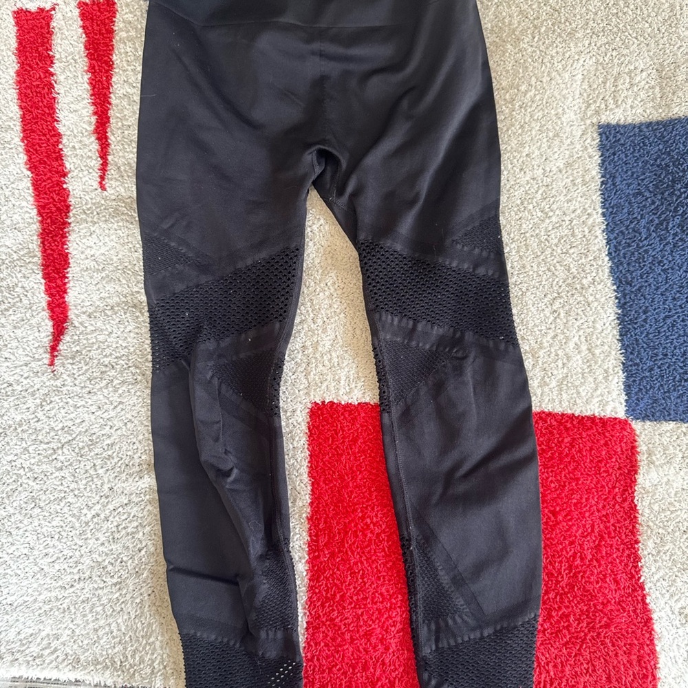 Fabletics Black Leggings with Mesh Detail